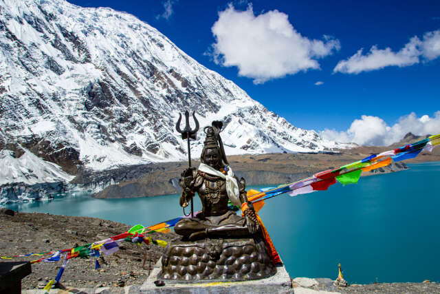Buddha Image And Tilicho Lake