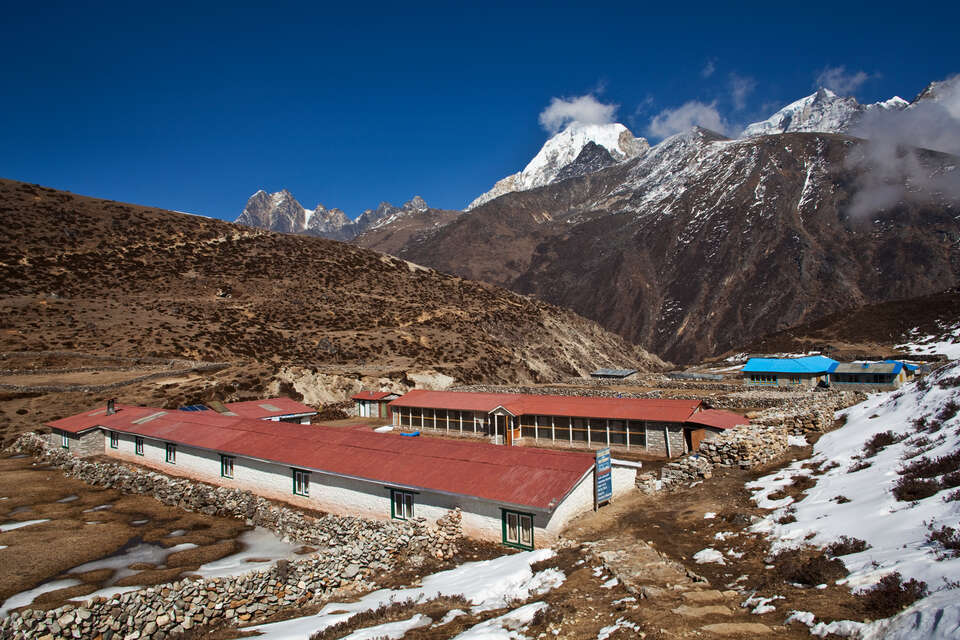 Mountain Lodge View In Khumbu Valley, Everest Region, Sagarmatha National Park, Nepal