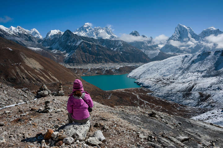 Mount Everest And Gokyo Lake From Renjo Pass Nepal