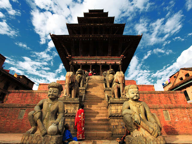 Old Buddhistic Statues On Bhaktapur Square  Kathmandu, Nepal