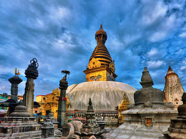 Swayambhunath Stupa above Kathmandu