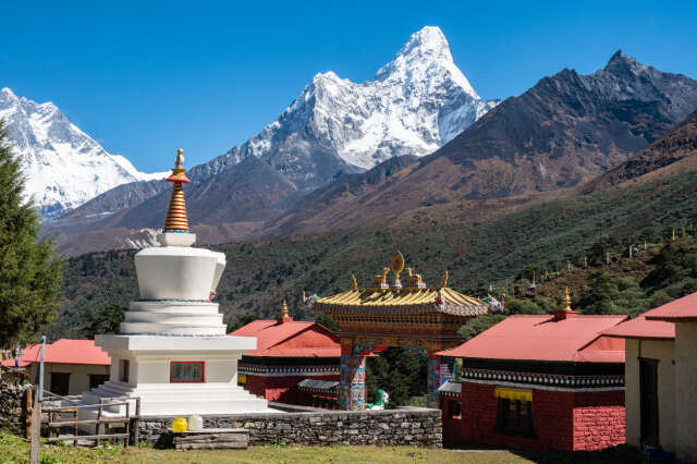 Tengboche Monastery With View Mt. Ama Dablam In The Background