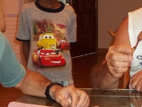 Giuliano, Aldo And My Son Benny At Aroma Home Stay.