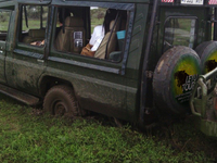Some Challenges On The Way! - Our Safari Jeep Got Stuck On Mud As We Cruise In The Jungles Of Serengeti National Park! - Photo: Leyu Tours & Wildlife Adventures