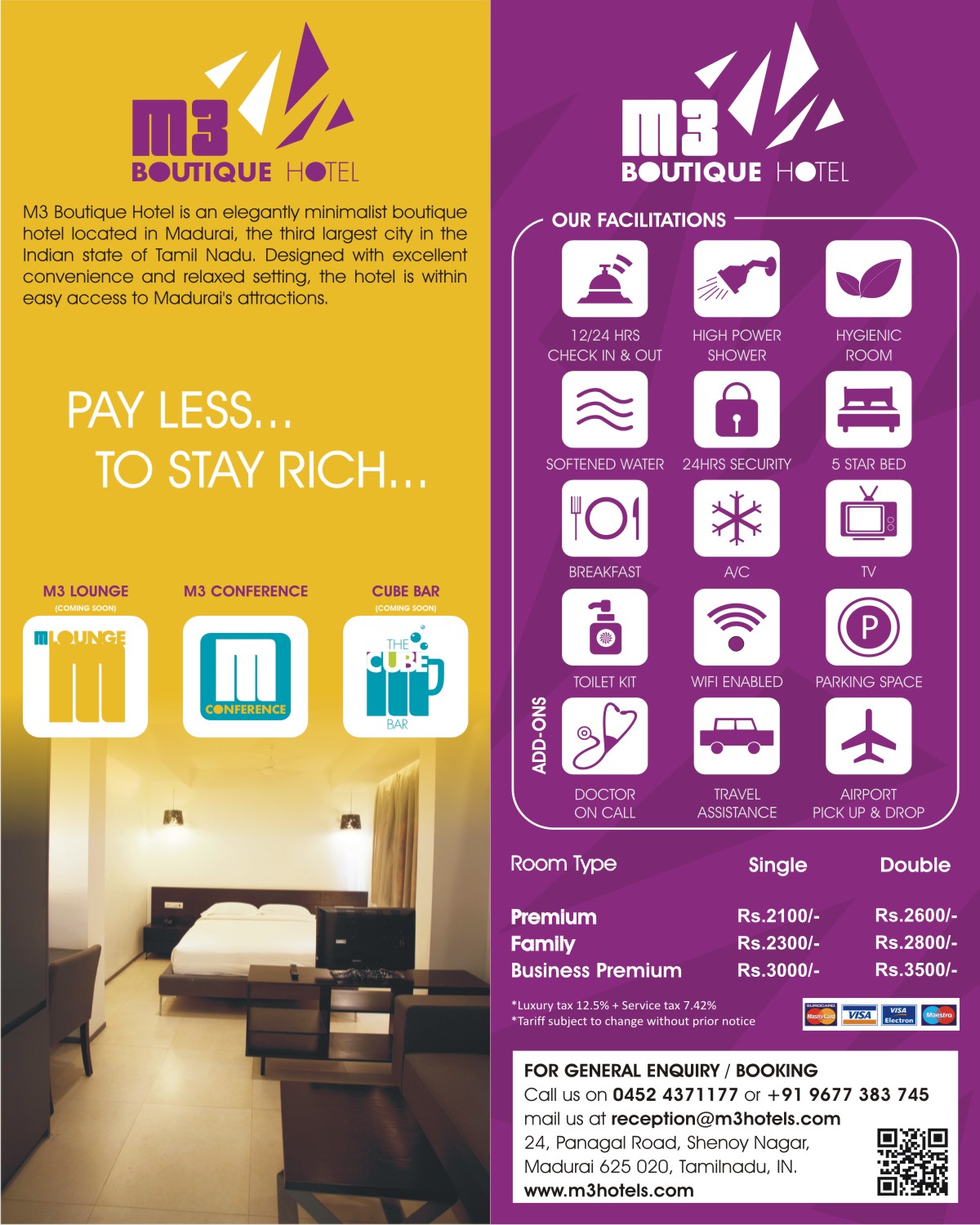 M3 Boutique Hotel, Madurai, India Tourist Information