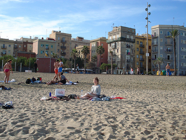 La Barceloneta beach, Barcelona, Spain Photos
